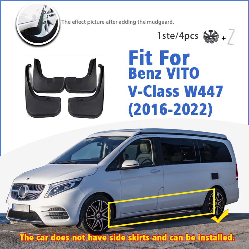 

Front Rear Mudflaps For Mercedes Benz Vito V Class W447 2016- Splash Guards Mud Flap Mudguards Fender Auto Accessories 4pcs чорний