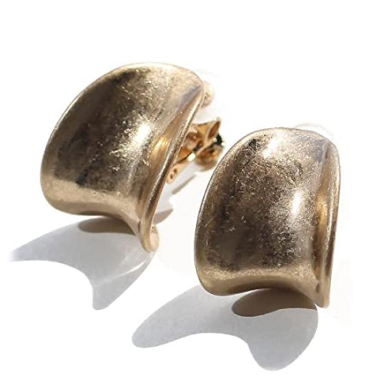 

1721 Abasque Design Вигнуті сережки M Популярний подарунок Подарунок на день народження Сережки Золото Срібло Матові 1721 Жіночі золотий