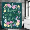 Happy Mother's Day Green Floral Shower Curtain, Bathroom Decorative Shower Curtain, Waterproof Shower Curtain with Hooks