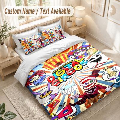 The Amazing Digital Circus Bedding Set, 1 Duvet Cover & 2 Pillowcases Soft Comfortable Bedroom Home Textile Decor