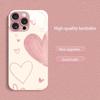 Fashion Simple Love Heart Pattern Metallic Paint Glass Phone Case For iPhone 17 Pro Max 11 12 13 14 15 16 Plus 17 Air 16E Cover