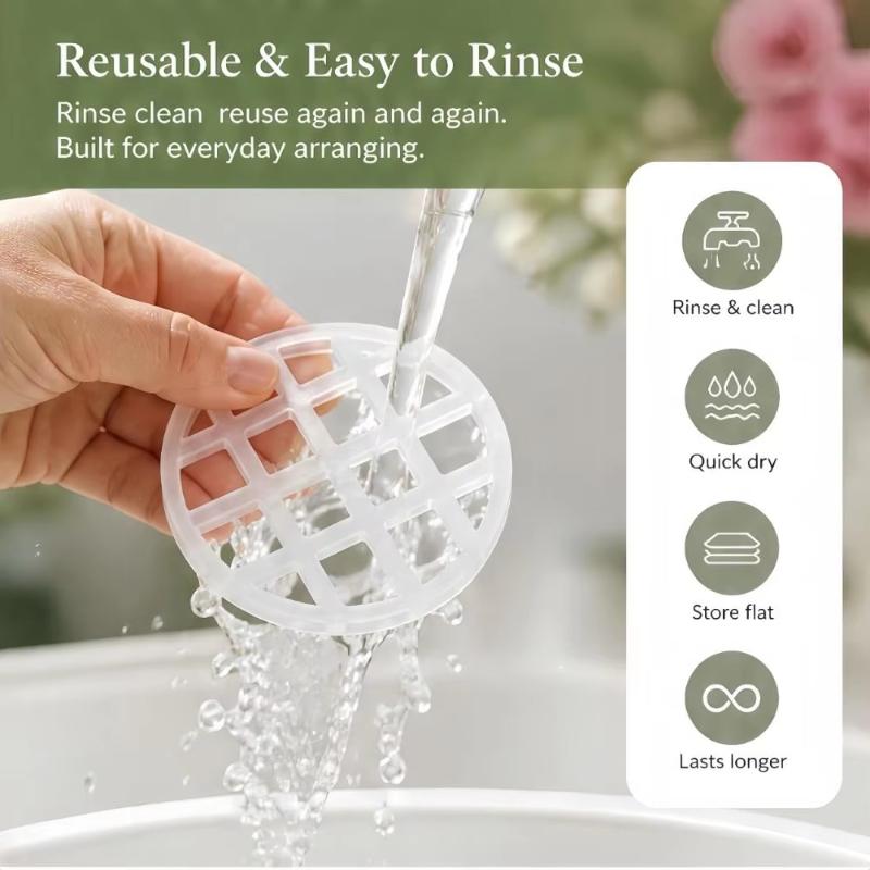 Plastic Flower Arrangement Grid Holder Sturdy Grid Design Keeps Stems Upright For Home Floral Decor Wedding Diy Projects