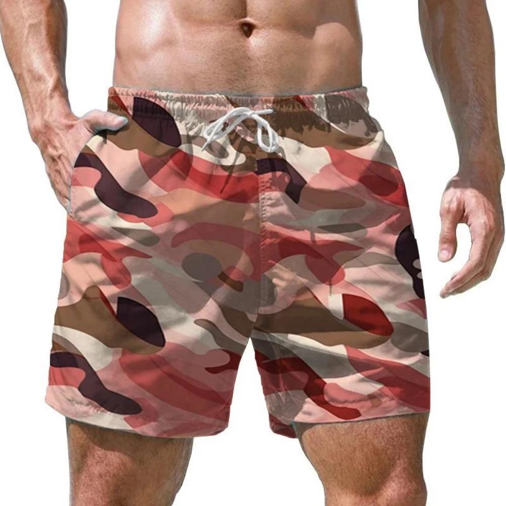 Summer Men's Camouflage 3D Printed Beach Shorts