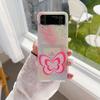 For Samsung Z Flip 4 Case Gradient Butterfly Transparent Case With Holder For Samsung Z Flip 3 Zflip4 Shockproof Hard Back Cover