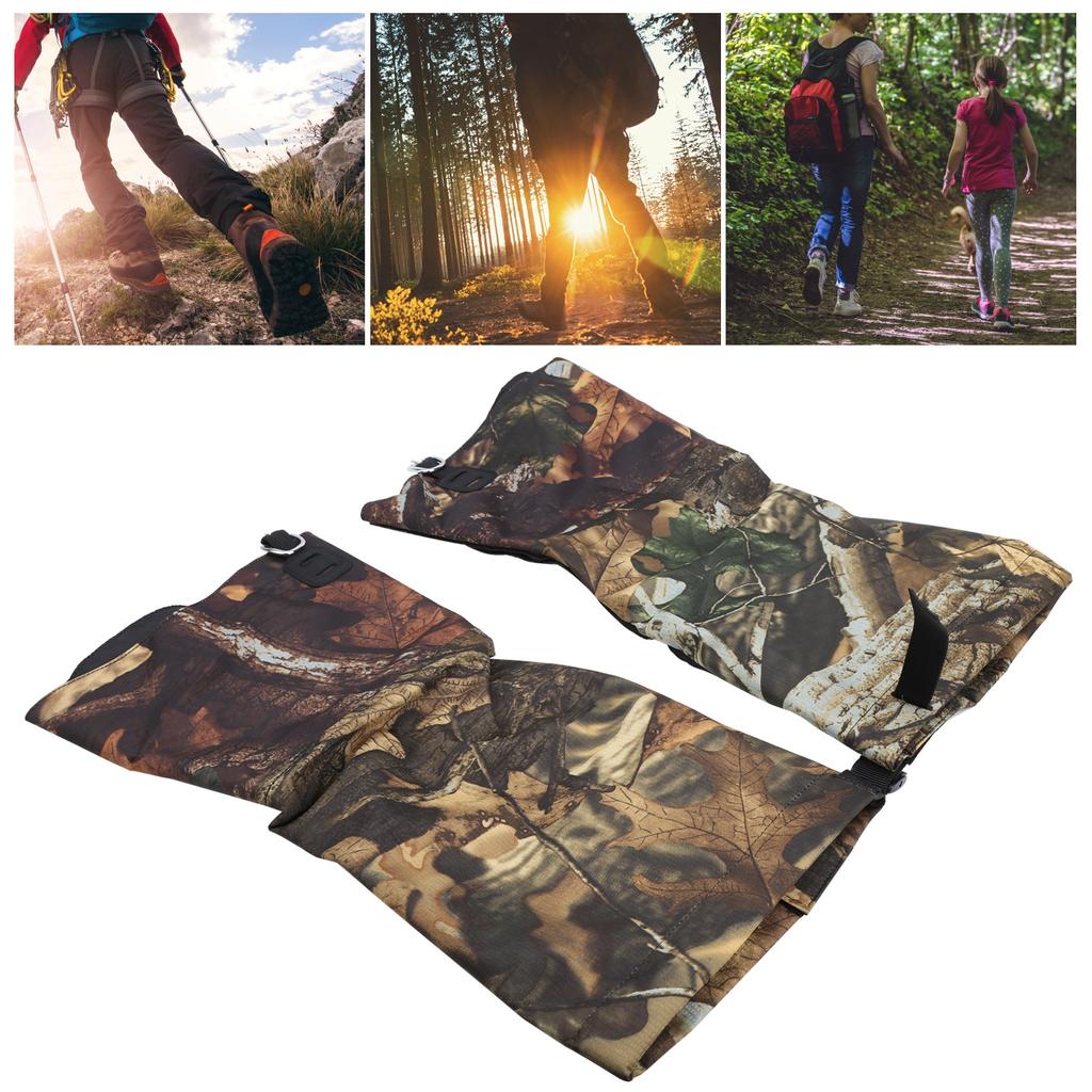 Sada 2 ks Venkovní vodotěsné návleky na boty do sněhu Camouflage Vysoké kryty na nohy pro kempování Sušené listy Camouflage (XL)