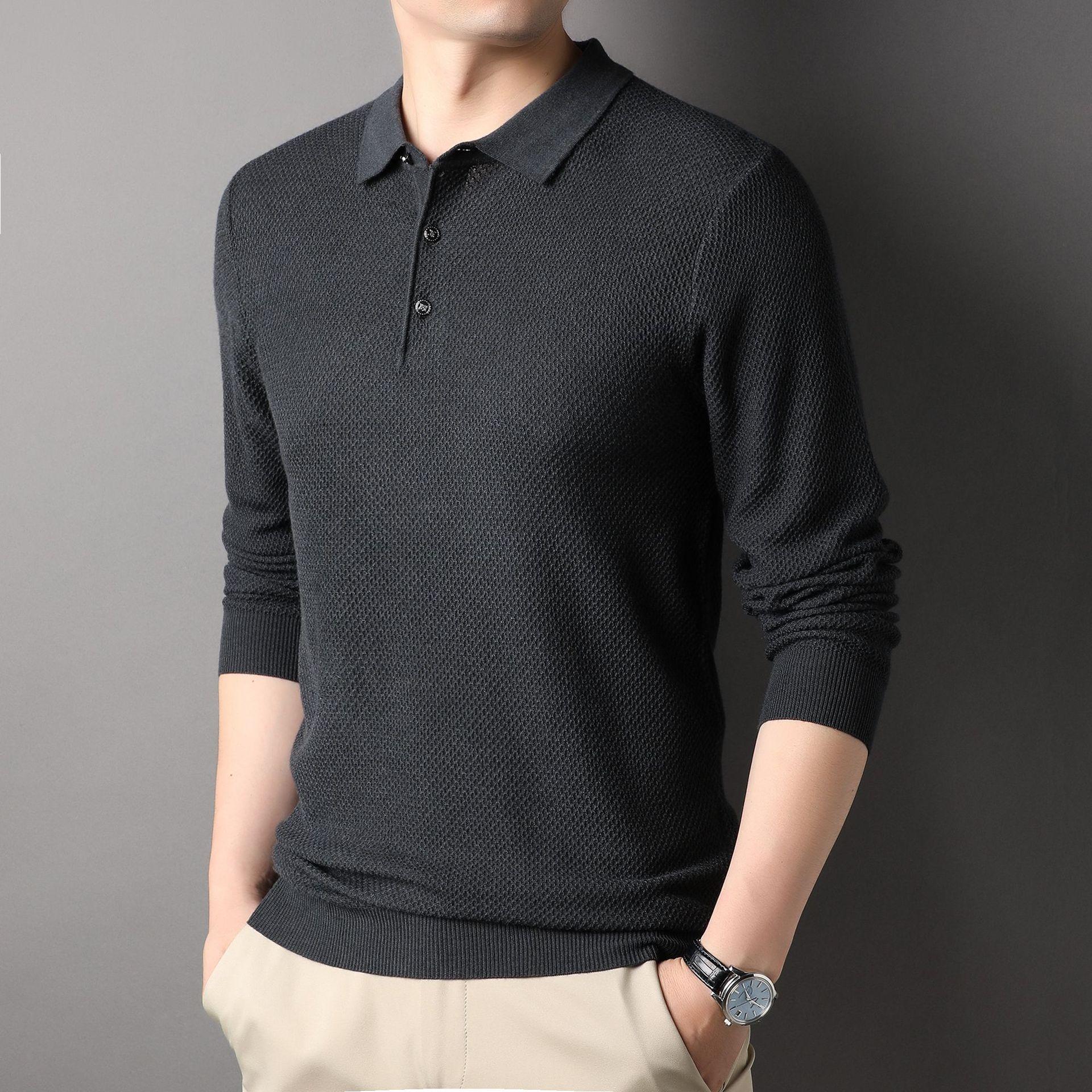 Футболка с длинным рукавом для мужчин на весну и осень — фото 5