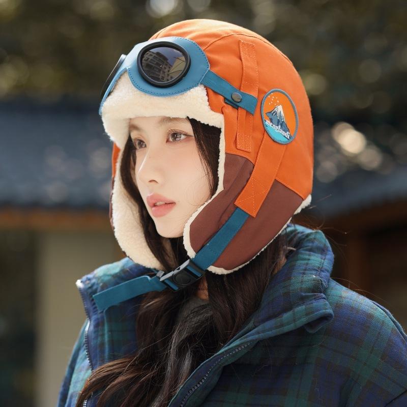 Pilotes parents-enfants d'automne et d'hiver Garçons et filles Bonnets d'oreille épais coupe-vent et chauds Bonnets de neige