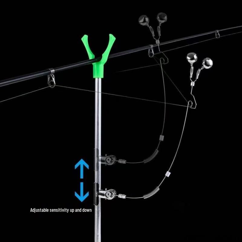 Stainless Steel Fishing Rod Alarm with Ground Stake and Bell for Sea Fishing