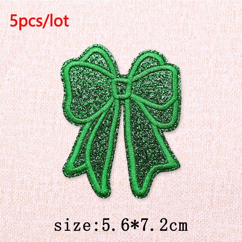 5Pcs/Lot Glitter Butterfly Bow Iron on Patches - Embroidered Patches on Clothes Bags Hats Jackets Decor