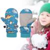 Spritzfeste Fäustlinge Kinderhandschuhe Winddicht Kinder Winter Warm Schneehandschuhe Bedruckt Cartoon Dinosaurier Verdicken Thermofäustlinge