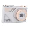 Digital Camera 1080P HD 48MP 8X Zoom Front Rear 2 Lens Portable Small Auto Focus for Students White