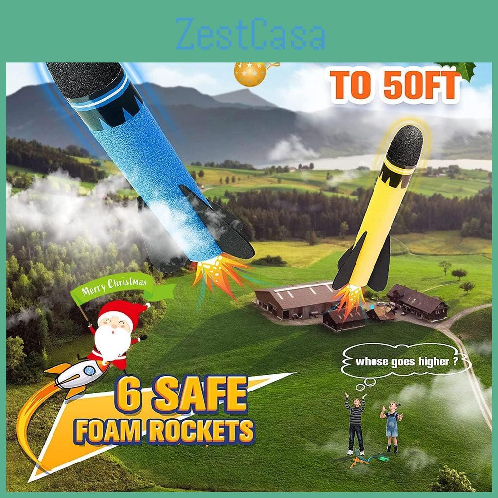 Kid-friendly Colorful Outdoor Toy Foot-powered Glowing Rocket Launcher For Fun Adventures