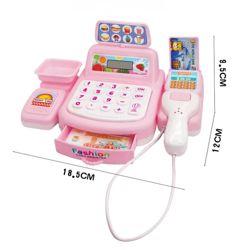 1 Set Electronic Game Lighting And Sound Effects Supermarket Cashier Toy Simulation Shopping Cash House Toys