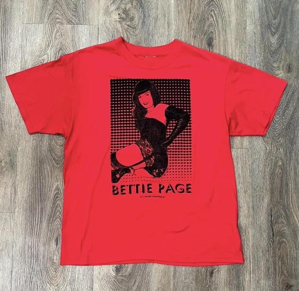 Bettie Page Red TShirt Cotton Unisex S234XL For Men Women Unisex T-Shirt