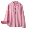 2026 Spring Plus Size Women's Long Sleeve Embroidered Cotton Cardigan Shirt for Curvy Women