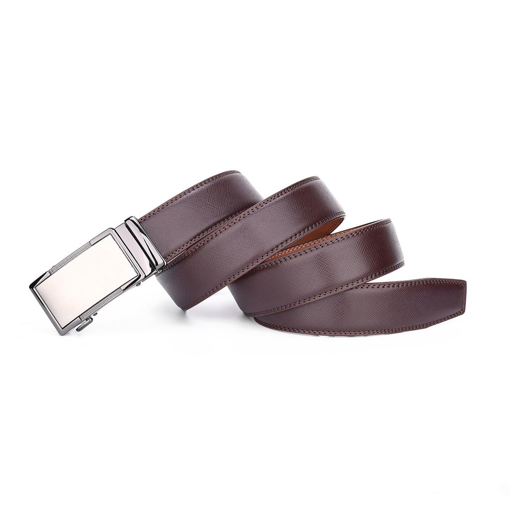 Men'S E-Commerce Automatic Buckle Cowhide Belt, High-End Business Leisure Trend Versatile Belt, Middle-Aged And Young People Belt