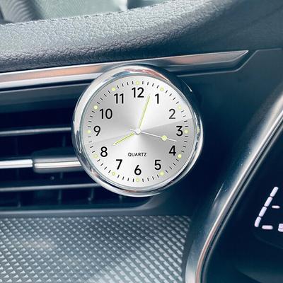 Orologio per Auto Fosforescente al Buio - Orologio con Luce Notturna per Cruscotto Auto con Quadrante Luminoso e Sistema di Montaggio Doppio