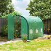 3 X 2 M Polytunnel Greenhouse, with Windows and Doors - Green