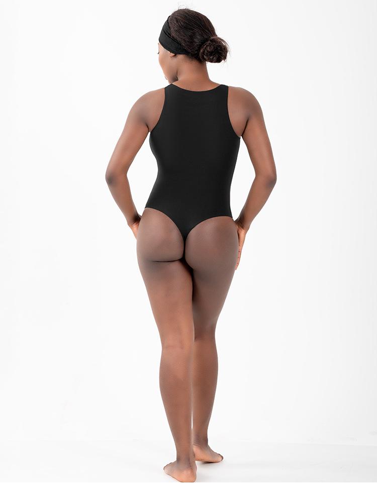 High-Neck Sleeveless Bodysuit - V-Crotch, High-Elastic, Breathable Sportswear for Women