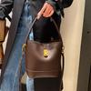 Ladies Genuine Leather Bucket Bag Retro Shoulder Crossbody Handbag Fashiable Luxurious Women's Bag