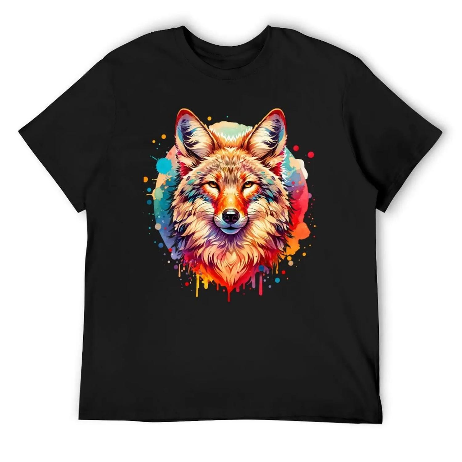 

Coyote Spirit Totem T-Shirt cute clothes gifts for boyfriend Louboutins anime shirt black t-shirts for men XXXXXL чорний