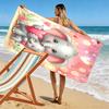 "Adorable Elephant Duo with Hearts" Patterned beach towel quick dry perfect for travel outdoor sports jogging the beach and swimming