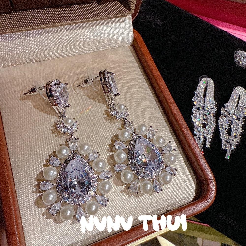 Jewelry, Bright Glazed Sunflower Gemstone Earrings, Banquet Haute Couture Starry Crystal Sparkling Diamond Earrings, Earrings