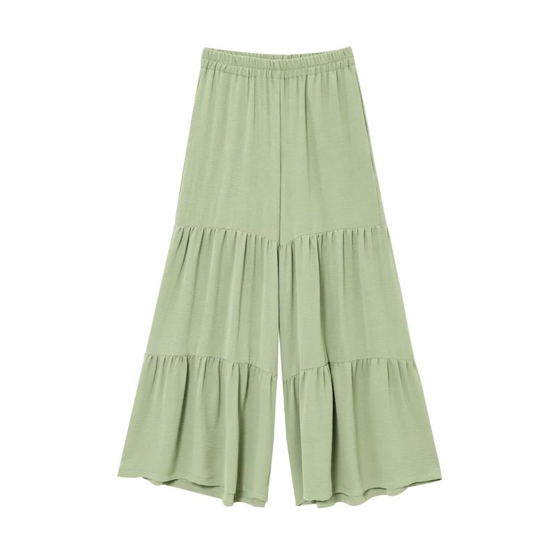 Spring and Summer New Women's Clothing Minimalist Wind round Neck Sleeveless Short Shoelace Tops Loose Vertical Horn Pants