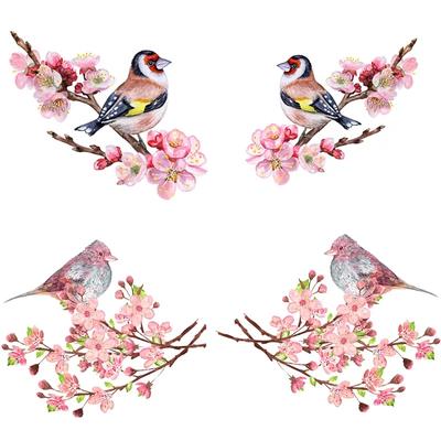 J507# Beautiful Watercolor Hand-Painted Spring Flower And Bird Sticker On The Car Vinyl Decal Waterproof Decoration Car Stickers