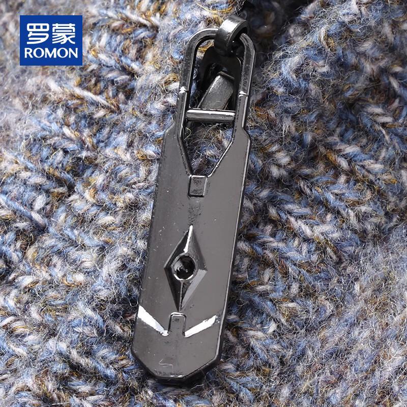 ROMON Men's Heavyweight 100% Pure Wool Half-Zip Sweater