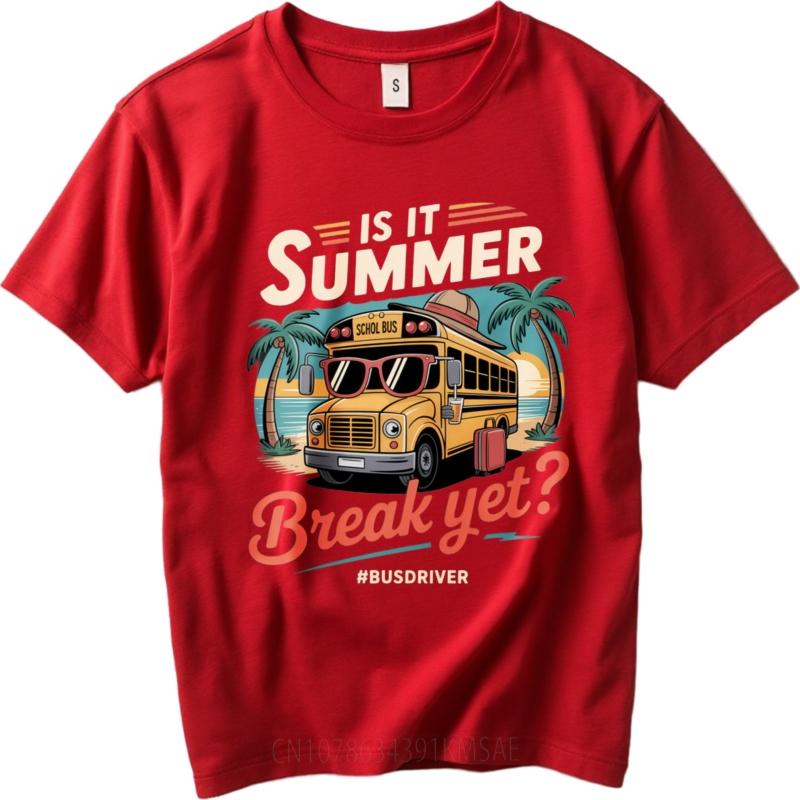 

Tshirts for men Printed Women Crew Neck t shirt Black School Bus Summer Break Beach Scene Hiphop Unisex Teeshirt Trendy Tshirt S