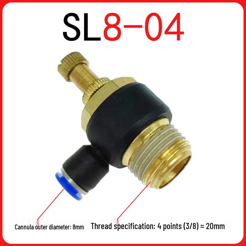 SL Throttle Valve L-Type Male Thread Pneumatic Quick Push-In Fitting, SL6-01/8-0210-03, Pneumatic Component.