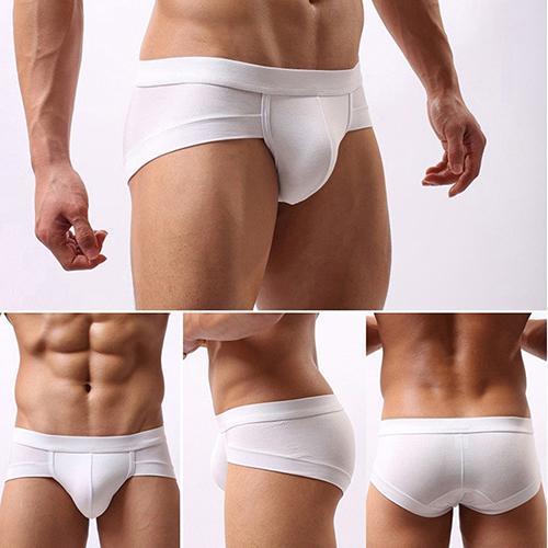 Herrsexiga Bulge Pouch Underkläder Trosor Mjuk Elastisk Modal Low Rise kalsonger