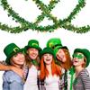 4Pcs Metallic Tinsel Twist Ornament 6.5ft Each Green Gold Fringes Artifical Vine for Irish Festival Holiday Decoration