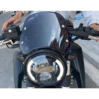 For Yamaha Kawasaki Suzuki Cafe Racer For Harley Honda Motorcycle Universal Black Windshield Wind Deflector Windscreen Fairing