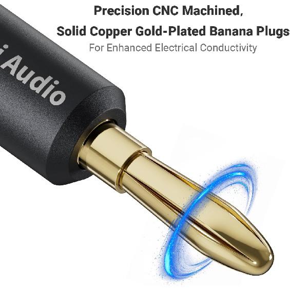 

Банановые разъемы Fosi Audio для акустического кабеля, 2 пары/4 шт. Позолоченные разъемы для динамика для домашнего аудио, стереоусилителя/ресивера/полочных/пассивных колонок