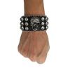 Hip-hop Punk Skull Buckle Rhinestone Bracelet Design European and American Popular Diamond-encrusted PU Leather Bracelet