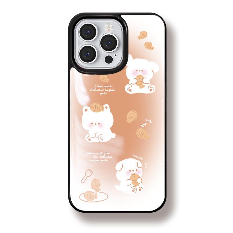 

Zhitai Cartoon Matte Black Frame Case for iPhone 13 Pro/14 Pro Max/15/16 iPhone 16 Pro Max