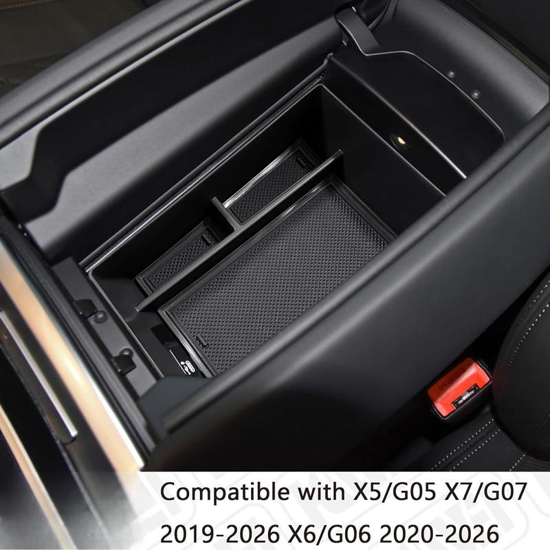 RUNROAD Center Console Organizer for BMW X5/G05 X7/G07 2019-2026, X6/G06 2020-2026 Armrest Storage Box Organizer Car Insert Tray