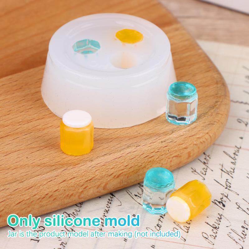 Mini Mold 1:12 Dollhouse Miniature Beverage Can Honey Pot Drink Bottle Diy Silicone Mold Doll House Home Decor(Only Mold)
