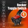 4Pcs 30A 250V Rocker Switch 4 Pin Red LED Lighted ON/Off  Rocker Toggle Switch DPST  for Industrial Equipment Car Ship
