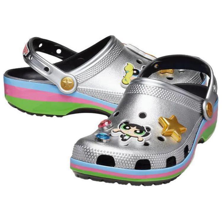 Crocs The Powerpuff Girls x Classic Clog Metallic Silver Unisex Sneakers 210256-001