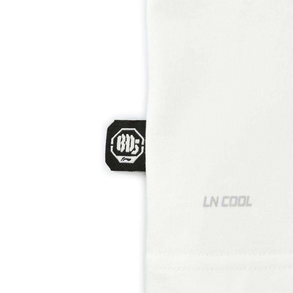 Li Ning × Badfive Basketball Championship Casual Loose Comfortable Logo Print Short Sleeve T-Shirt Men Tops Off-White AHSW993-2