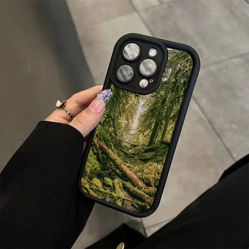 Forest Beach Sunrise Mountains Nature Phone Case For iPhone 11 12 13 14 15 16 17 Pro Max Shockproof Soft TPU Back Cover