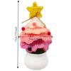 Cute Crochet Christmas Tree Decor Mini Artificial Knitted Tabletop Ornament  Holidays