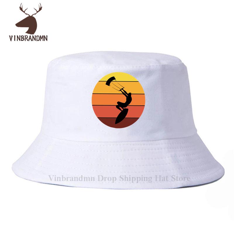 

Vintage Sunset Kitesurfing Baseball cap Kite Surf kiteboard Bucket hat Fashion Windsurf Kitesurfer Surfinger Outdoor Fishing hat Kids