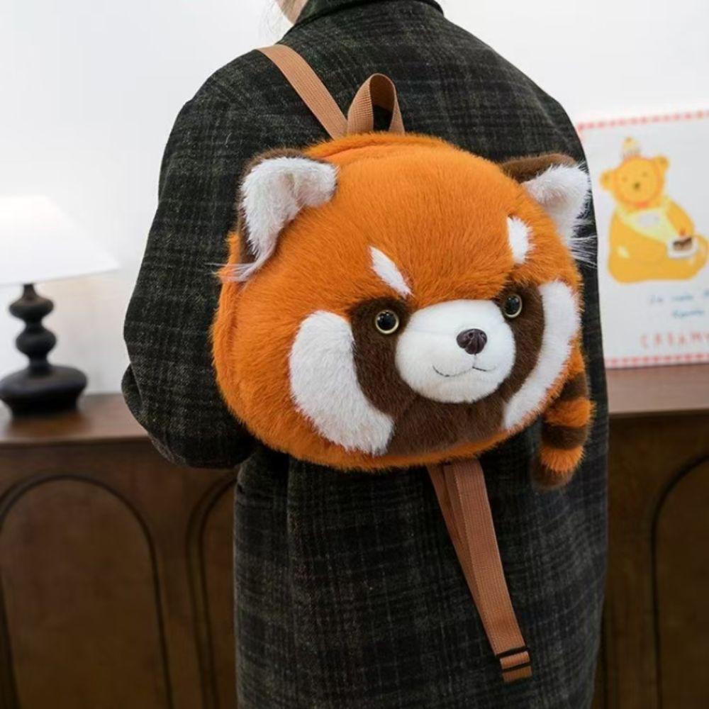 Flower Red Panda Plush Bag Plush Toy Plush Doll Schoolbags Raccoon Backpacks  Girls Boys
