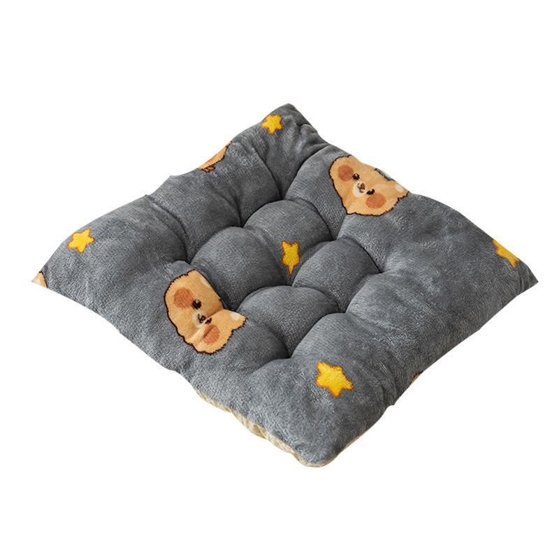 Soft Plush Square Seat Cushion Thick Padding Warm Cozy Texture For Office Chair Home Dining Study Bedroom