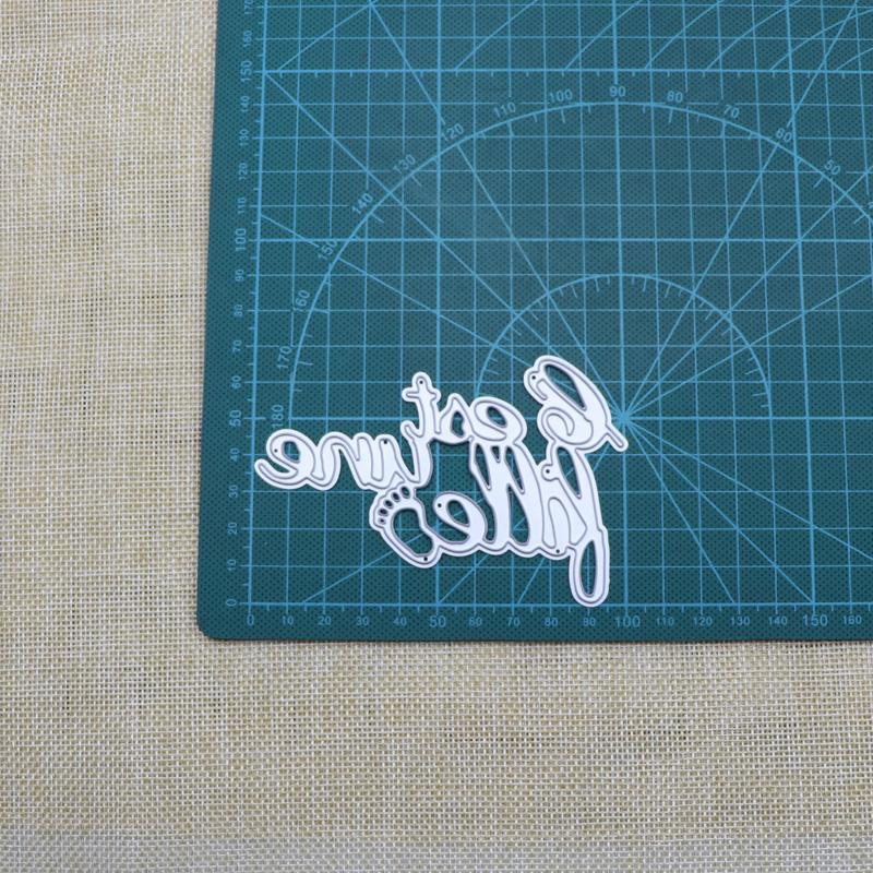 Rámec s otiskem stopy, písmeno, DIY kovová vyřezávací šablona, ​​šablona pro scrapbooking, reliéfní papír, přání, album.