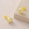 Embedded Zircon Double-layered Shell Stud Earrings - Luxurious and Exquisite Ear Accessories for Women